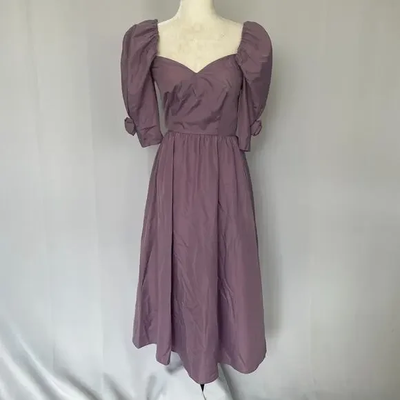 Vintage Maxi Dress Size 6 Purple Puff Sleeve A Line Princess Formal Prom 80s - Picture 16 of 16
